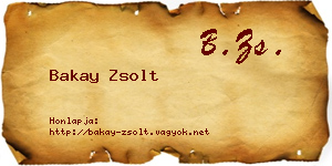 Bakay Zsolt névjegykártya
